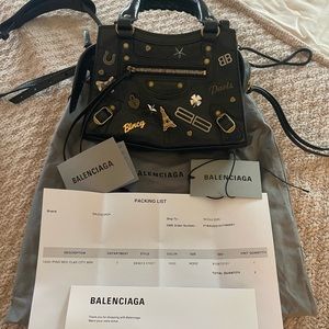 Balenciaga Classic City Black Leather Perforated Mini Satchel Bag 501065 -  BrandConscious Authentics